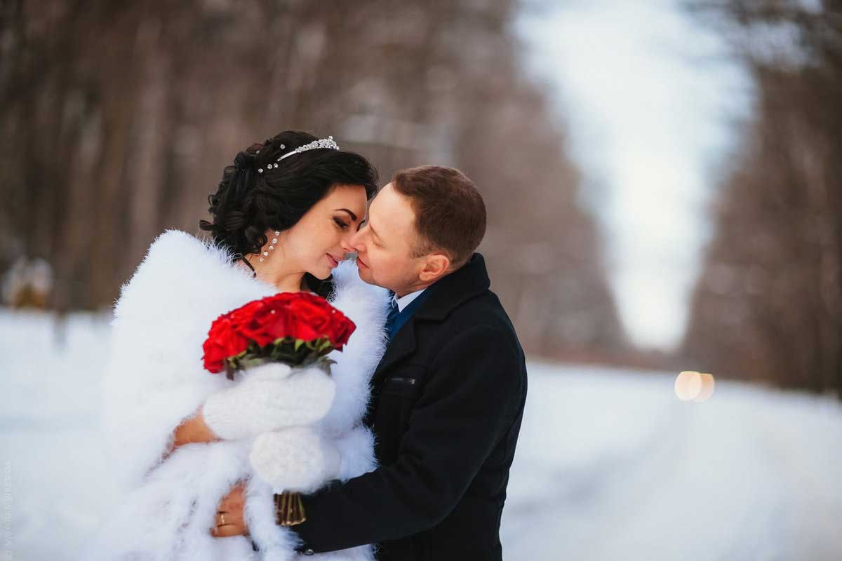 зимние свадебные фото